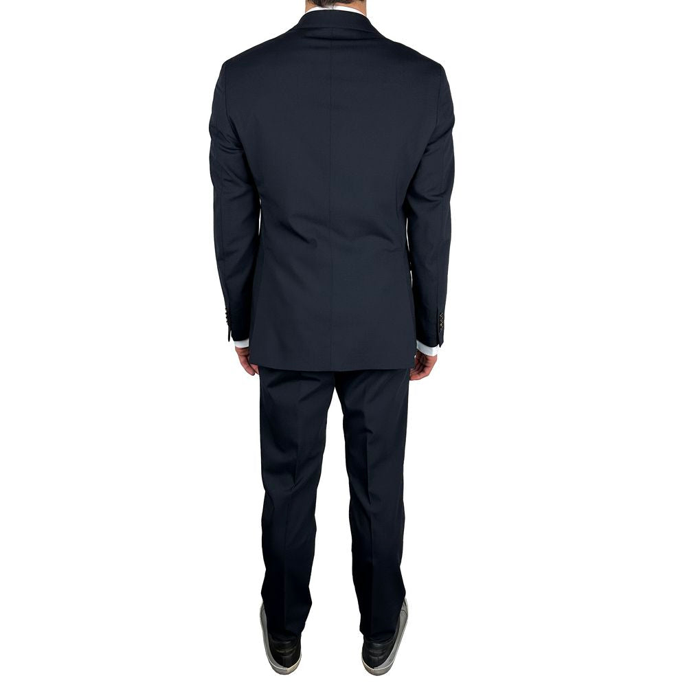 Aquascutum navy blue men's wool suit